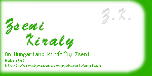 zseni kiraly business card
